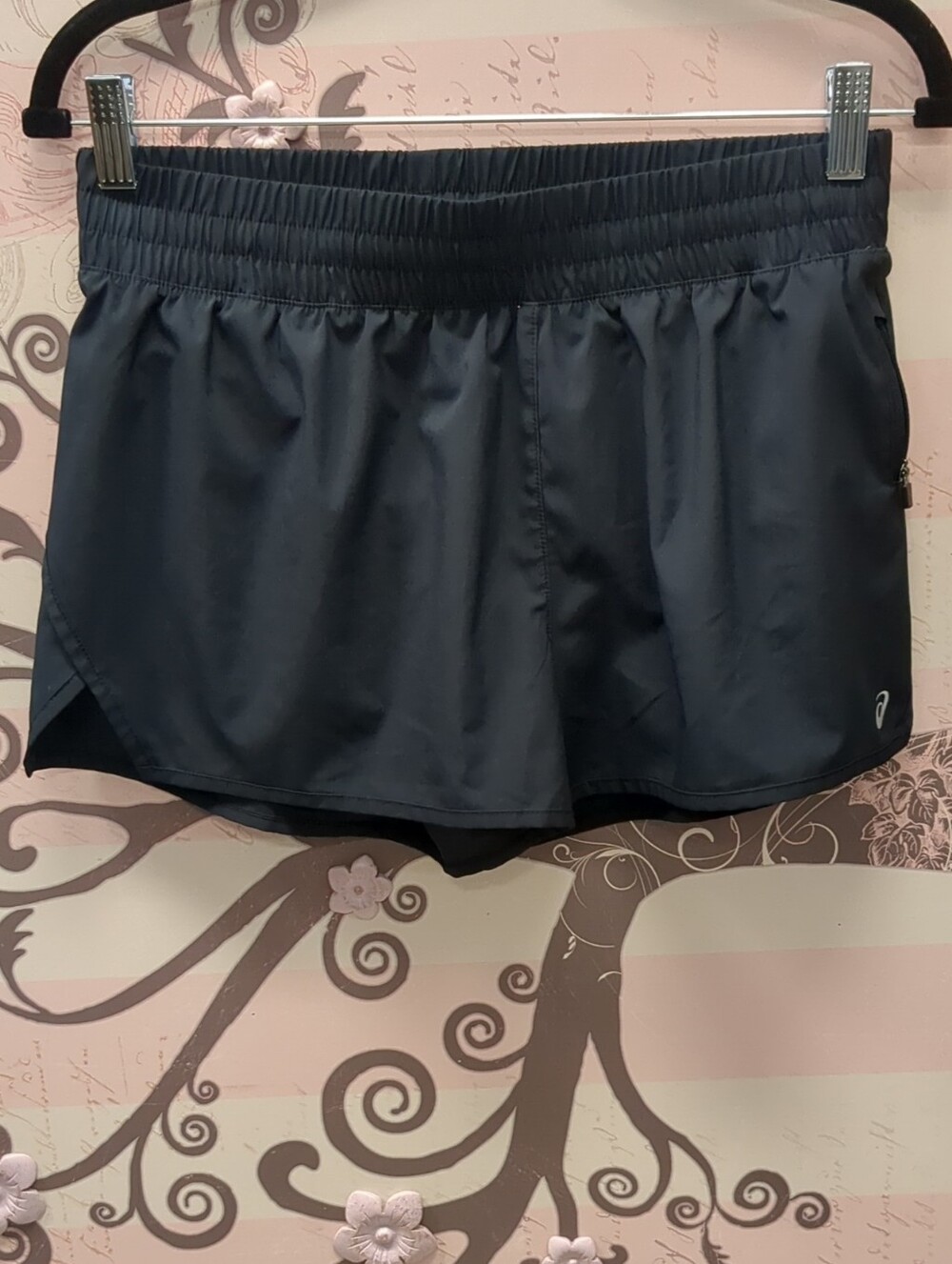 Asics Navy Athletic Running Shorts with Elastic Waistband